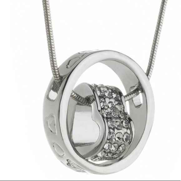 HEART WITH CIRCLE NECKLACE WITH SWAROVSKI ELEMENTS - Picture 2 of 4